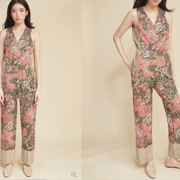 WARM Nico Floral pink and green jumpsuit. Size  M (WARM size 2) - Picture 3 of 5